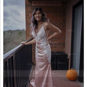 Hebeos.com WHITE Sz 10 mermaid satin/silky wedding